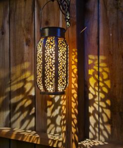 Maggift 2 Pack 10.6 Inch Hanging Solar Lights Outdoor Retro Hanging 20 Lumens Christmas Decorative Solar Lantern with Handle, Brown 2Pack-Retro Hanging Solar Lantern 32 91Ibz4PsvdL