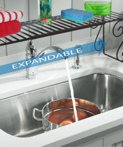 Expandable Scroll Metal 1 shelve,Over The Sink Shelf - Black 22 91IcrCxP9kL