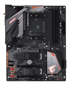 Alternative view of GIGABYTE B450 AORUS PRO Wi-Fi (AMD Ryzen AM4/ATX/M.2 Thermal Guard with Onboard Wi-Fi/HDMI/DVI/USB 3.1 Gen 2/DDR4/Motherboard)