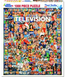 Alternative view of White Mountain Puzzles Television History - 1000 Piece Jigsaw Puzzle