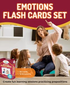 Prepositions, Emotions & Action Verbs Flash Cards Set - 149 Educational Photo Cards with Learning Games - for Toddlers, Adults, Preschool Prep, Speech Therapy Materials and ESL Teaching Materials 11 91IibxdgbfL