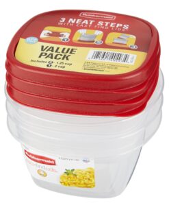 Rubbermaid Easy Find Lids Food Storage Containers, Racer Red, 6-Piece Set 6 piece 11 91Ik4ET2VML
