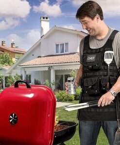 ThinkGeek Tactical Molle Apron - 2 Large Pouches and 3 Smaller Pouches, Front and Back Removable Patch with Adjustable Side Strap for the Perfect Fit 14 91IkIdxtDKL