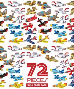 Alternative view of Neliblu Bulk Pack of 72 Airplane Gliders Party Favors for Kids - Party Pack Individually Wrapped Flying Paper Planes – Assorted Designs - for Rewards and Prizes, Pinata Fillers, Carnival Prizes