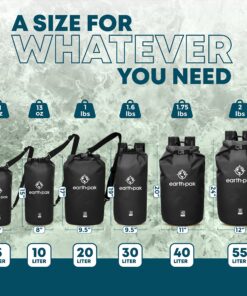 Alternative view of Earth Pak Waterproof Dry Bag - Roll Top Waterproof Backpack Sack Keeps Gear Dry for Kayaking, Beach, Rafting, Boating, Hiking, Camping and Fishing with Waterproof Phone Case 10L Black