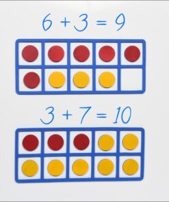 LEARNING ADVANTAGE Giant Magnetic Foam Ten Frames - In Home Learning Manipulative for Early Math - 2 Frames with 20 Disks - Teach Number Concepts, Addition and Subtraction 33 91JBehlFyL