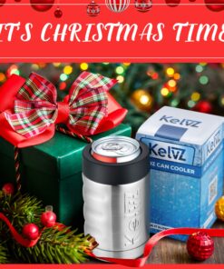 Alternative view of KelvZ Can Cooler Insulated Beer & Soda Can Cooler with 2 Foam Sleeves - Stainless Steel Can Cooler for Cold Drinks, 12 Oz Can Cooler & Beer Can Holder - Fits Standard 12oz Cans & Bottles - Stainless