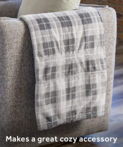 Sunbeam Royal Luxe Rodeen Plaid Grey Heated Personal Throw / Blanket, Cozy-Warm, Adjustable Heat Settings 15 91JH8NXpjaL