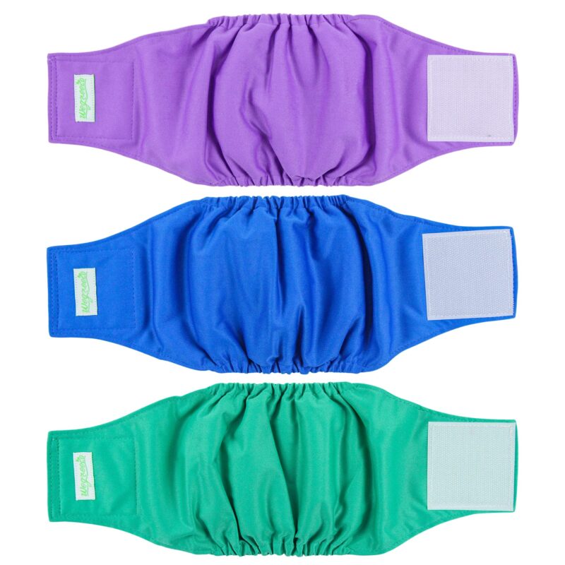 Catalog 8 Wegreeco Washable Dog Diapers - Washable Male Dog Belly Wrap- Pack of 3 - (Blue,Green,Purple,X-Small) X-Small (9" to 11") Blue, Green, Purple