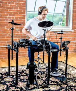 Alesis Nitro Mesh Kit - Electronic Drum Set with Quiet Mesh Pads, USB MIDI, Kick Pedal and Rubber Kick Drum, 40 Kits, 385 Sounds, Drum Lessons 1st Generation 57 91JRdM1Ya6L