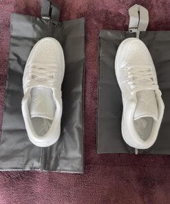 YAMIU Travel Shoe Bags Set of 4 Waterproof Nylon with Zipper for Men & Women, Black 4 Pack - Black 42 91JWTSNVWML