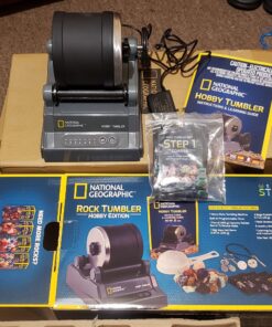 NATIONAL GEOGRAPHIC Rock Tumbler Kit – Hobby Edition Includes Rough Gemstones, and 4 Polishing Grits, Great STEM Science Kit for Geology Enthusiasts, Rock Polisher for Kids and Adults Hobby Kit 45 91JZi4lL18L