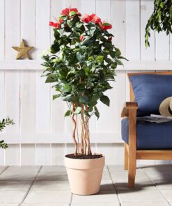 Nearly Natural 4’ Hibiscus Artificial Tree, 4ft, Green 23 91JdiAN6m0L