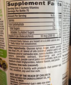 Vitafusion Vitamin D3 Gummy Vitamins for Bone and Immune System Support, Peach, Blackberry and Strawberry Flavored, 50 mcg Vitamin D, 75 Day Supply, 150 Count 150 Count (Pack of 1) 60 91JeeKFvlwL