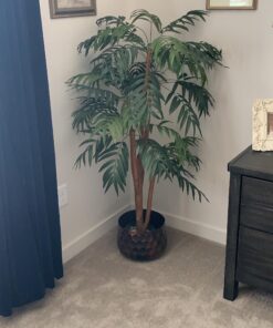 Pure Garden 50-10004 5 Foot Tropical Palm Artificial Tree, 30x30 , Green Tropical Palm Tree 15 91Jf22TzJZL