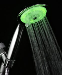 Luminex by PowerSpa 7-Color 4-Setting LED Handheld Shower Head with Air Jet LED Turbo Pressure-Boost Nozzle Technology. 7 vibrant LED colors change automatically every few seconds 22 91JgMG2PAL