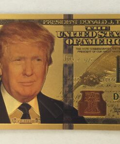 Authentic $100 President Donald Trump Authentic 24kt Gold Plated Commemorative Bank Note Collectors Item by Aizics Mint 19 91Jj58BMpnL