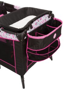 Disney Baby Sweet Wonder Playard, Foldable Baby Playpen: With Newborn Bassinet, Toy Arch, and Carry Bag, Mesh ,Minnie Garden Delight Garden Delight Minnie 21 91Jjjwu2DSL