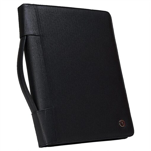 Case-it Executive Zippered Padfolio with Removable 3-Ring Binder and Letter Size Writing Pad, Black (PAD-40) Single PAD-40