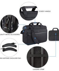 KROSER Laptop Bag Premium Laptop Briefcase Fits Up to 17.3 Inch Laptop Expandable Water-Repellent Shoulder Messenger Bag Computer Bag with RFID Pockets for Travel/Business/Men/Women-Black 17 91JqmAVaJVL
