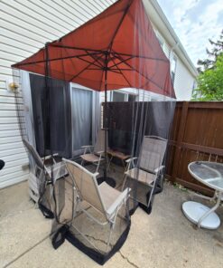 Patio Umbrella Mosquito Netting - Polyester Mesh Screen with Zipper Opening and Water Tube at Base to Hold in Place - Helps Protect from Mosquitoes - Fits 9FT Umbrellas and Patio Tables - Black 51 91JxmHzXG5L