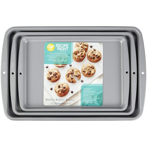 Wilton Recipe Right 3 Piece Cookie Pan Set, Standard Packaging