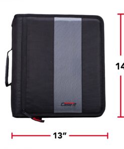 Case-It The Classic Zipper Binder - 2 Inch O-Rings - Multiple Pockets - 800 Sheet Capacity - Comes with Shoulder Strap - Purple D-251 18 91KDiagX3wL