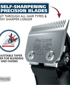Wahl Clipper Home Barber Kit Electric Corded Clipper and Battery Touch Up Trimmer & Personal Groomer, 30 Piece Kit for Haircutting at Home – Model 79524-3001P 16 91KQloLgaAL