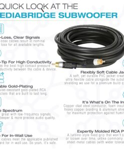 Mediabridge ULTRA Series Subwoofer Cable (25 Feet) - Dual Shielded with Gold Plated RCA to RCA Connectors - Black 28 91KQoCpDWcL 2