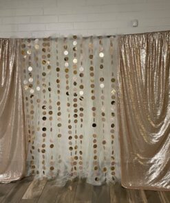 ShinyBeauty 60inx102in Sequin Tablecloth for Wedding/Party- Champagne Blush 60x102-Inch 33 91KRPWVzjL