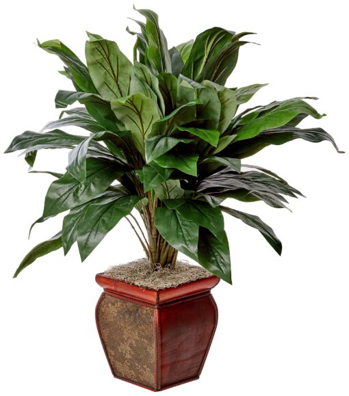 Nearly Natural 6688 Cordyline with Vase Decorative Silk Plant, Green,35" x 12" x 12"