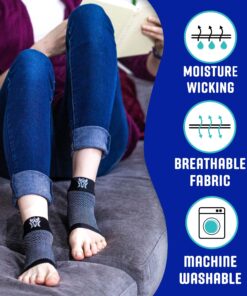 Bitly Plantar Fasciitis Compression Socks for Women & Men - Best Ankle Compression Sleeve, Nano Brace for Everyday Use - Provides Arch Support & Heel Pain Relief (White, Small) White 1 18 91KZ4NNpWsL