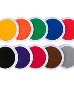 READY 2 LEARN Jumbo Circular Washable Stamp Pads - Classroom - Set of 10 Colors - 5.75" dia. - Non-Toxic - Fade Resistant - Ideal Size for Handprints and Footprints 12 91Krh6cWrEL