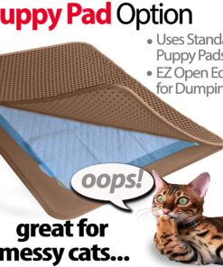 iPrimioJUMBO SIZE Cat Litter Trapper - EZ Clean (Brown/Tan) - 32 inches by 30 inches / Super BIG. Exclusive Water Proof Layer and Puppy Pad Option. Patent Pending. 32x30 - Brown 24 91KrzCIAVdL