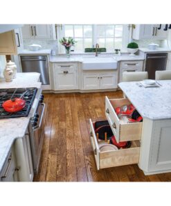 Rev-A-Shelf Adjustable Pegboard Drawer Divider Organizer, Trim to Fit Wooden Kitchen Cabinet Storage Utensil, Pots & Dish Rack, 30" x 21", 4DPS-3021 30 x 21 22 91KxqfCWL