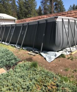 Intex 18ft X 9ft X 52in Ultra Frame Rectangular Pool Set with Sand Filter Pump, Ladder, Ground Cloth & Pool Cover 18 ft x 9 ft x 52 in 44 91L wNtl9XL 1