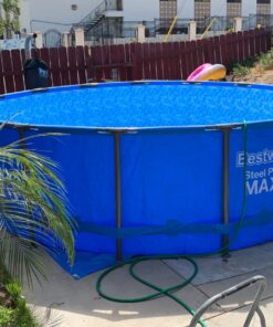 Bestway 12752E Steel Pro Above Ground Backyard Frame Pool for Kids & Adults, 15' x 48", Blue 15' x 48" 37 91L8K0KLKaL