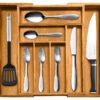 Bellemain Expandable Bamboo Drawer Organizer - Large Kitchen Utensil Holder for Cutlery, Silverware, Flatware Storage - Utensil Organizer for Kitchen Drawers, Desk, Junk Drawer Organizer Tray, 8-Slot 13 91LAzsakfCL