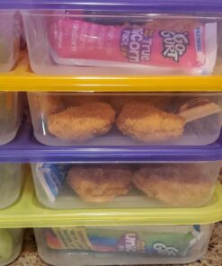 6 Pack - SimpleHouseware Color Reusable 3-Compartment Meal Prep Container Boxes (36 ounces) 6 Pack 36 91LBVQkeBiL