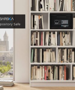 Barska AX11934 Compact 0.57 Cubic Ft Digital Multi-User Keypad Security Business Depository Drop Safe with Front Load Drop Box for Money, Cash & Mail Lock Box Compact Drop Slot 16 91LDy1FzubL