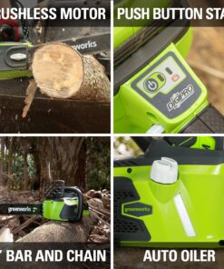 Greenworks 40V 16" Brushless Cordless Chainsaw (Great For Tree Felling, Limbing, Pruning, and Firewood / 75+ Compatible Tools), 4.0Ah Battery and Charger Included 16" (4.0Ah) Gen 1 39 91LHtMQEGSS