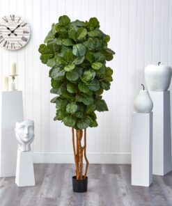 Nearly Natural 6ft Fiddle Leaf Fig Artificial Trees, 72in, Green 72 in 38 91LIjfhvL