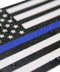 Thin Blue Line Flag Decals - 3x5 in. Black White and Blue American Flag Stickers for Cars and Trucks - in Support of Police and Law Enforcement Officers (5-Pack) 5-pack 14 91LKZnvKeL 1