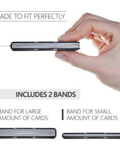 ROCO MINIMALIST Aluminum Slim Wallet RFID BLOCKING Money Clip - No.2 Black 40 91LS14Qsi1L