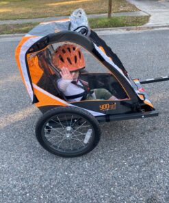 Joovy Noodle Bike Helmet for Toddlers and Kids Aged 1-9 with Adjustable-Fit Sizing Dial, Sun Visor, Pinch Guard on Chin Strap, and 14 Vents to Keep Little Ones Cool (Small, Orangie) Small 18 91LUkVzHNL