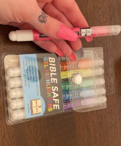 U.S. Office Supply Bible Safe Gel Highlighters, 6 Pack Set - 6 Different Bright Neon Fluorescent Highlight Colors Yellow, Orange, Pink, Purple, Green, Blue - Won't Bleed, Fade or Smear - Study Guide Multicolor (Pack of 6) 51 91LVberDmWL