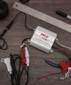 Pyle Hydra Marine Amplifier - Upgraded Elite Series 400 Watt 2 Channel Micro Amplifier - Waterproof, GAIN Level Controls, RCA Stereo Input, 3.5mm Jack & Volume Control (PLMRMP1A) Standard Packaging 20 91LbTbY7xdL 1