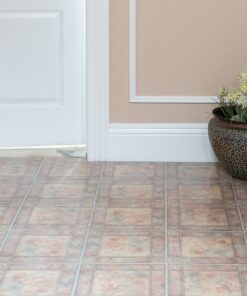 Nexus Self Adhesive 12-Inch Vinyl Floor Tiles, 20 Tiles - 12" x 12", Spanish Rose Pattern - Peel & Stick, DIY Flooring for Kitchen, Dining Room, Bedrooms & Bathrooms by Achim Home Decor 41 91Lpjw5YPoL