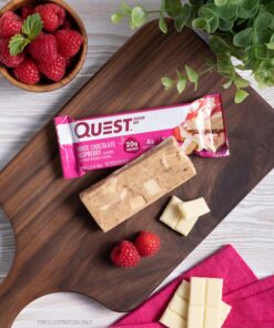 Quest Nutrition White Chocolate Raspberry Protein Bars, High Protein, Low Carb, Gluten Free, Keto Friendly, 12 Count 23 91LtItWGML