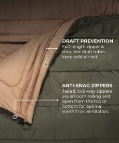 TETON Sports Mammoth Queen Size Sleeping Bag- Double Sleeping Bag – A Warm Bag the whole family can enjoy – Great Sleeping Bag for Camping, Hunting and base camp. Compression Sack Included 30 91LytWigUXL 1